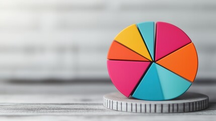 Fototapeta premium Financial Growth Concept with Business Profit Pie Chart in , Selective Focus, Quality, Copy Space Available