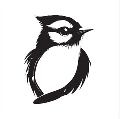 lack  Blue jay Silhouette Vector on Whit Background