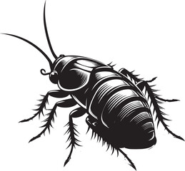 Cockroach insect animal Silhouette vector illustration isolated on a white background