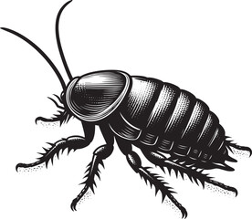 Cockroach insect animal Silhouette vector illustration isolated on a white background