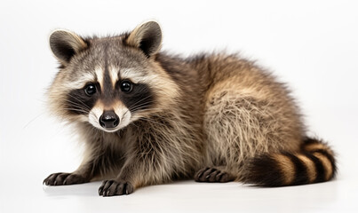 Obraz premium Raccoon Studio Shot on a Clean Background