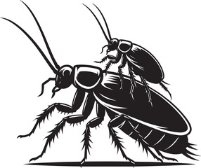 Cockroach insect animal Silhouette vector illustration isolated on a white background