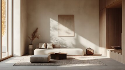 Minimalist Nordic-Style Living Room with Cozy Comfort and Clean Design