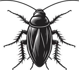 Cockroach insect animal Silhouette vector illustration isolated on a white background