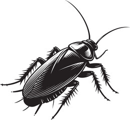 Cockroach insect animal Silhouette vector illustration isolated on a white background
