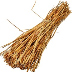 a bunch of straw as border, isolated with transparent background PNG file isolated on white 