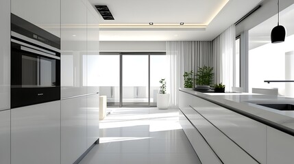 Minimalist White Kitchen with Clean and Sleek Design