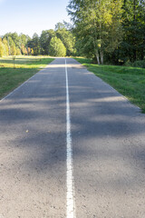A road with a white line down the middle