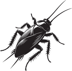 Cockroach insect animal Silhouette vector illustration isolated on a white background