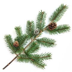 christmas branch on transparent background. 