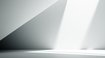 Obraz premium Bright empty wall and floor with light beams.