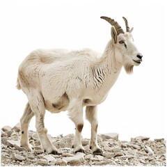 Obraz premium A serene mountain goat standing on rocky terrain