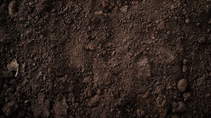 dark brown soil background top view
