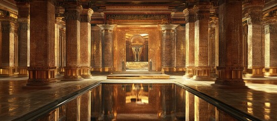 Fototapeta premium 3D rendering of an ancient temple interior