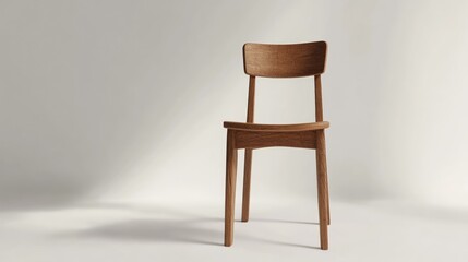 3D rendering of a small wooden chair against a white background