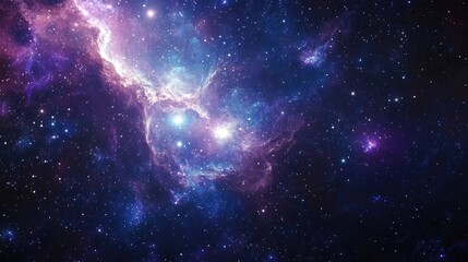 Naklejka premium Nebula and galaxies in space rendered in 3D cartoon style