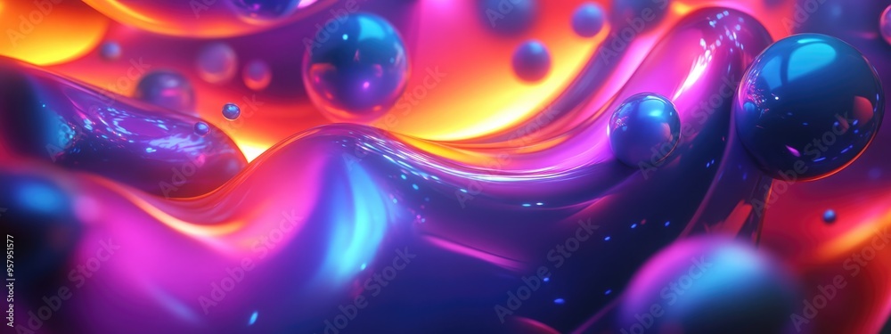 Poster Abstract background in a 3D cartoon style rendering