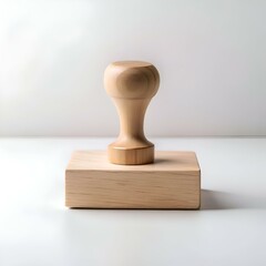 A classic wooden stamp with a round handle. ready to be personalized with your own design.