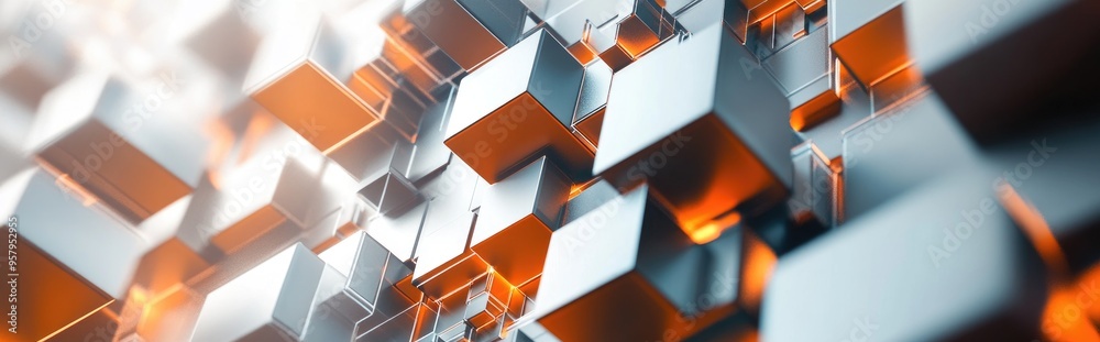 Aufkleber abstract background featuring futuristic cube shapes