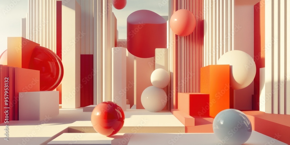 Poster stunning backdrop featuring geometric shapes 3d illustration 3d rendering