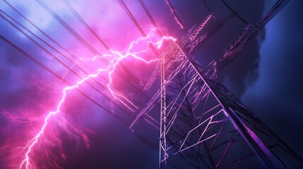 pink electric lighting, abstract electrical background