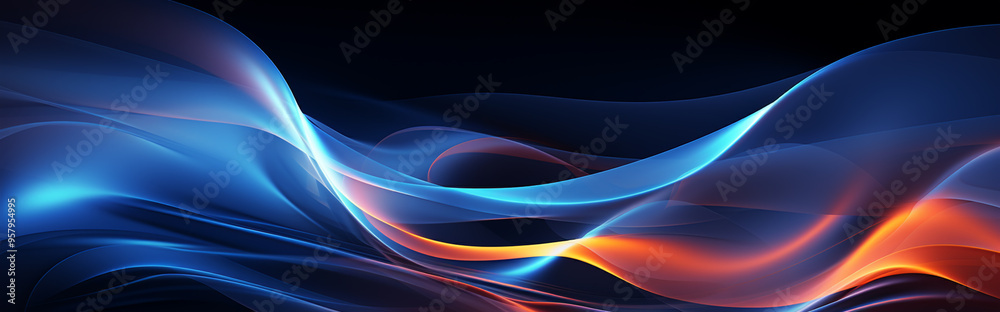 Wall mural abstract smooth blue wave gradient background design template
