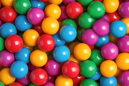 Vibrant backdrop of variously colored plastic balls