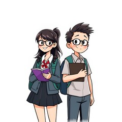 Fototapeta premium Cartoon back to School 