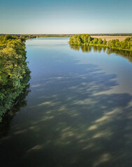 village pond in warm summer