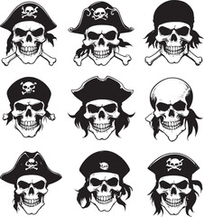 Skull Silhouette Art in Black and White Digital Illustrations for Anatomy and Dark Themes
