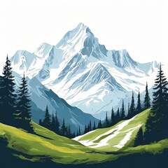 Fototapeta premium the AI Image Generator, Serene mountain landscape