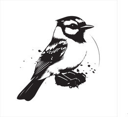 bird, vector, branch, animal, illustration, nature, tree, birds, silhouette, design, art, winter, cute, wildlife, cartoon, crow, beak, black, flower, spring, bullfinch, drawing, leaf, wing, wild