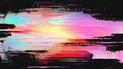 Glitch effect on digital screen background