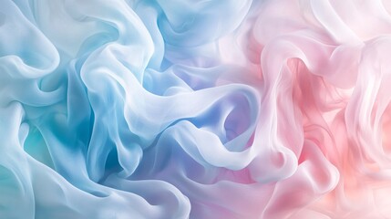 Fototapeta premium An arrangement of gentle, flowing forms in soothing pastel hues evokes a sense of dynamic abstraction.