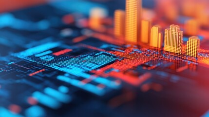 Futuristic Digital Real Estate Development with Holographic Property Maps in Modern City Planning Concept