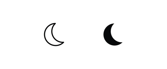 moon and star icons button, vector, sign, symbol, logo, illustration, editable stroke, flat design style isolated on white linear pictogram - obrazy, fototapety, plakaty