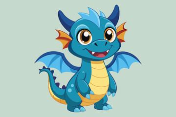 Cute  dragon cartoon, illustration   vector .eps