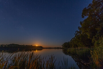 evening landscape on the lake