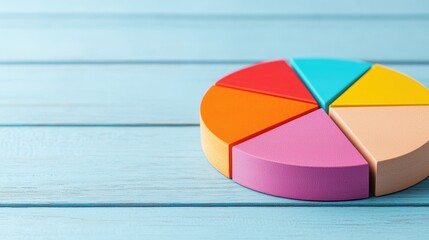 Obraz premium Financial Analysis Concept with Floating Pie Charts in , Copy Space for Text, and Selective Focus on Foreground -