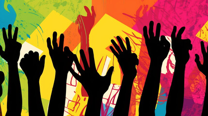 teamwork, open hands. Solidarity concept, background