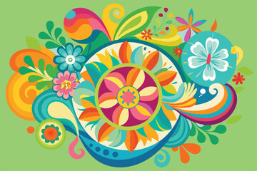 Graphic Flowers Background vector