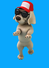 Fun 3D cartoon white Labrador retriever