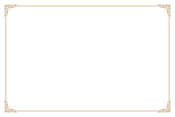 Naklejka premium Elements of ornate vintage frames. Gold on white classic calligraphy swirls, floral motifs. Design print for greeting cards, wedding invitations, restaurant menu, royal certificates. Set 36