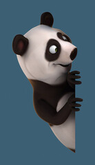 Fun 3D cartoon panda vertical illustration © Julien Tromeur