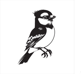 bird, vector, branch, animal, illustration, nature, tree, birds, silhouette, design, art, winter, cute, wildlife, cartoon, crow, beak, black, flower, spring, bullfinch, drawing, leaf, wing, wild
