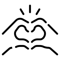 Hand heart icon