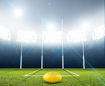 Australian rules Stadium And Goal Posts