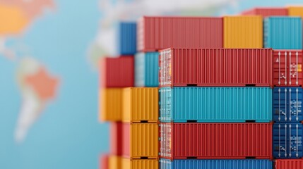 Fototapeta premium Global Trade Routes: Economic Sanctions Barrier with Copy Space, Selective Focus. Quality.