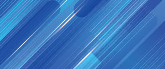 abstract blue technology particles lines mesh banner background.eps10