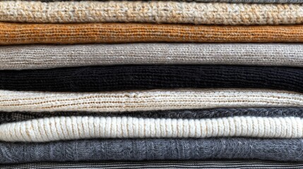 Stylish sweater collection  ideal for display or storage solutions in your home decor